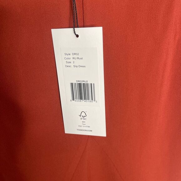 Thakoon midi slip dress in rust NWT - Picture 6 of 10